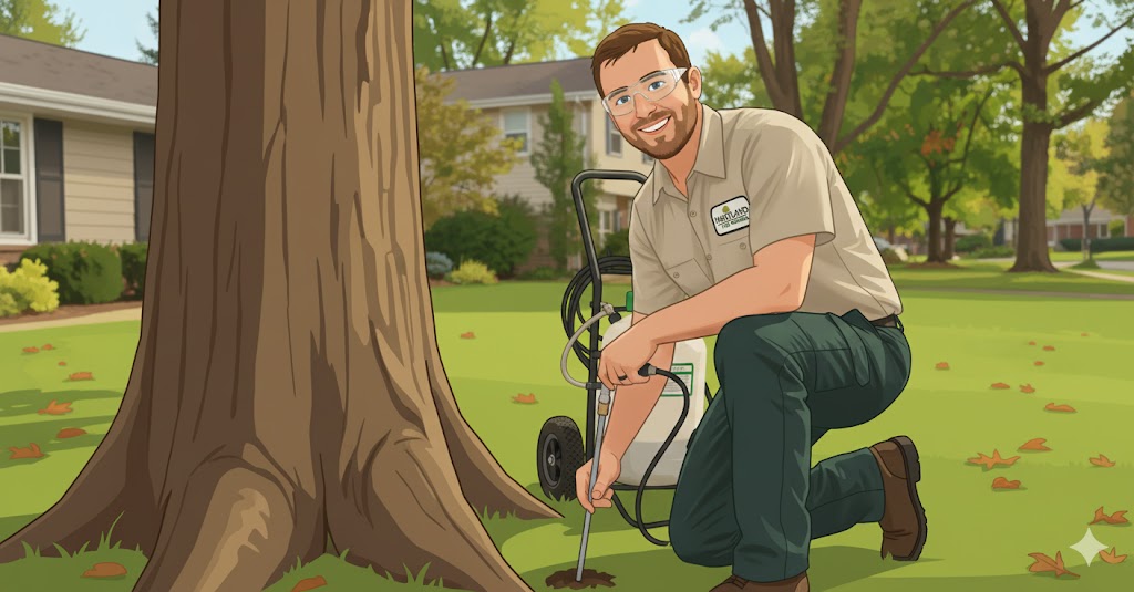 Hartland Tree Service arborist performing deep root fertilization